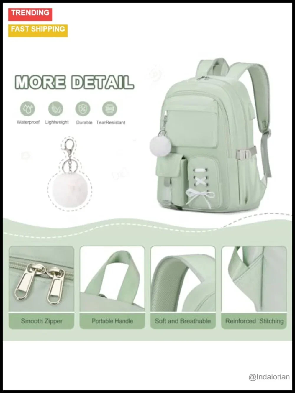 4-Piece Girls Backpack Set with Lunch Bag, Crossbody Bag & Pencil Pouch